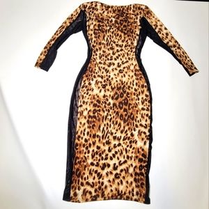 Nicki Minaj Midi Dress | Leopard Print | XS